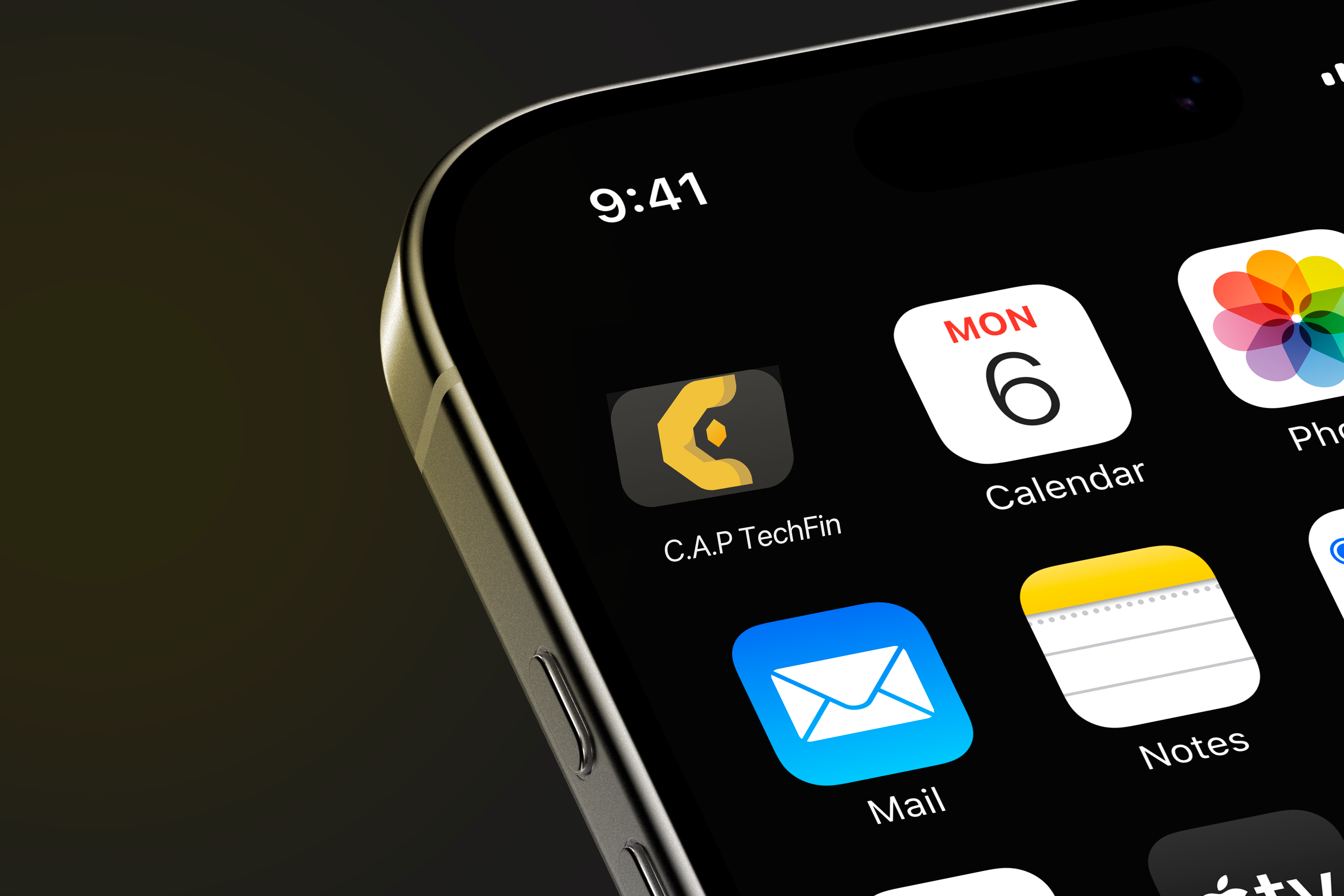 Mockup de aplicativo da C.A.P TechFin